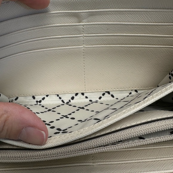 Kate Spade New York Cream Saffiano Leather Zip-Around Wallet - Picture 6 of 9